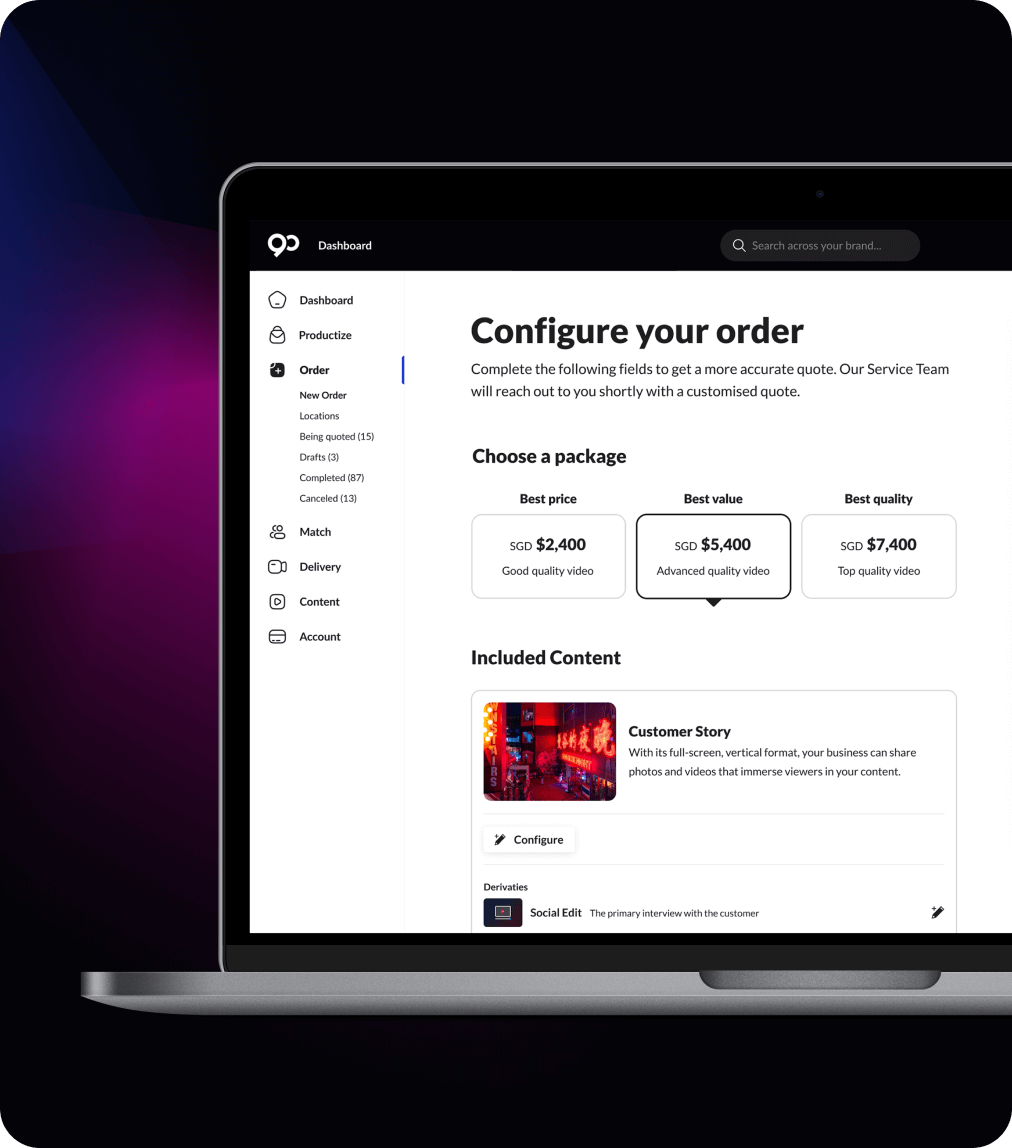 Créer facilement une commande